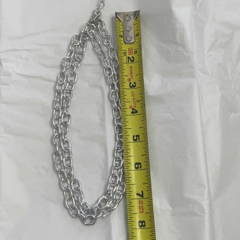 Metal Chain Chunky Gold or Silver - Double Layer Link Chain - Picture 4 of 5